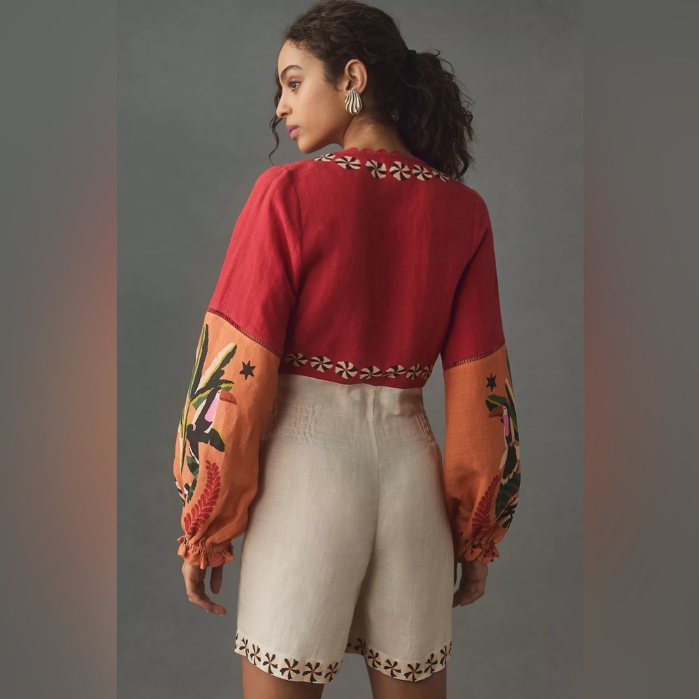 FARM Rio Red and Orange Floral Jumpsuit - Picture 5 of 10